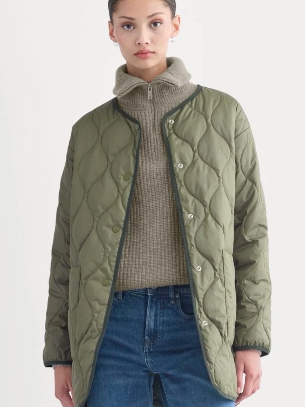 Quilted Olive Green Women's Jacket